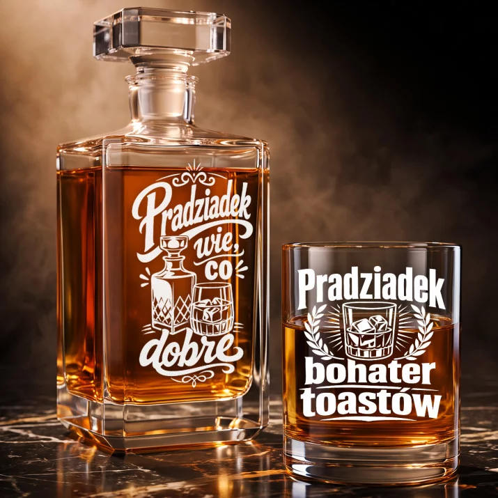 Zestaw Do Whisky Dla Pradziadka Prezent Na Dzień Dziadka Dla Mężczyzny: Przekorny Pradziadek