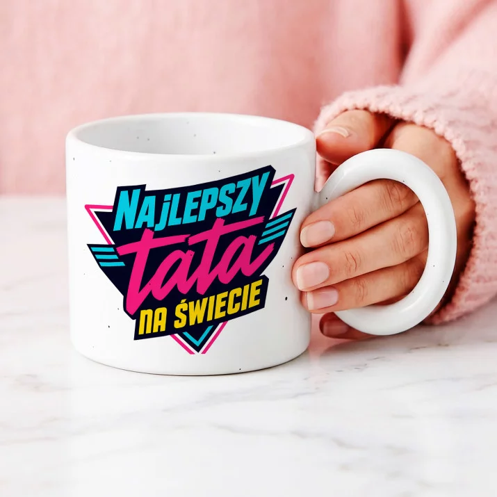 Kubek Z Okrągłym Uchem Na Dzień Taty Prezent Dla Taty Mężczyzny: Neonowy Hołd Ojcu