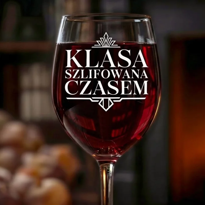 Kieliszek Do Wina Dla Osoby Starszej Prezent Dla Kobiety: Klasa Szlifowana Czasem
