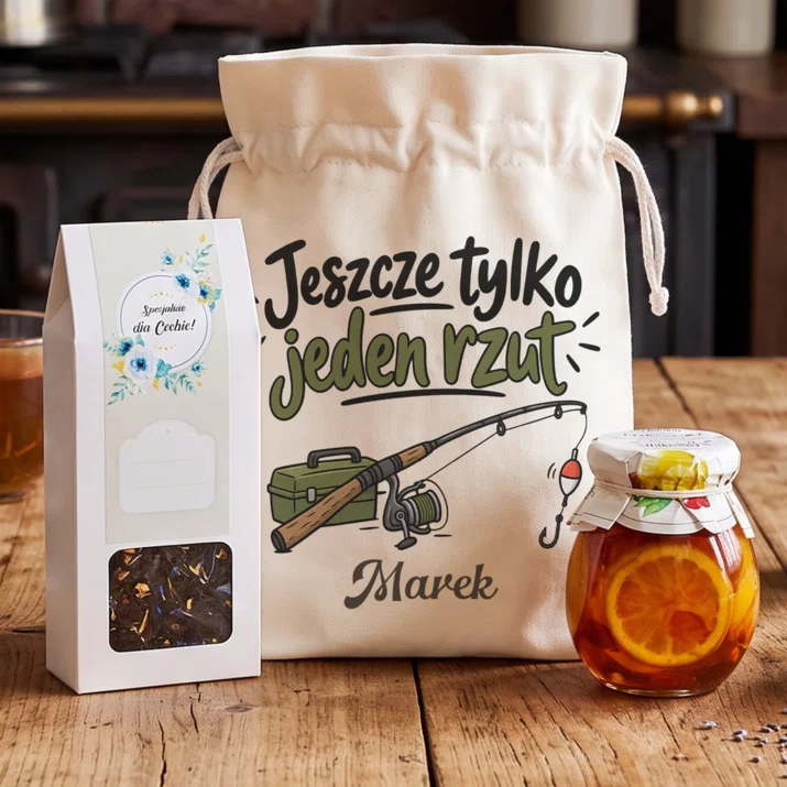 Zestaw Prezentowy z Herbatą Dla Wędkarza Prezent Dla Mężczyzny: Jeszcze Tylko Jeden Rzut