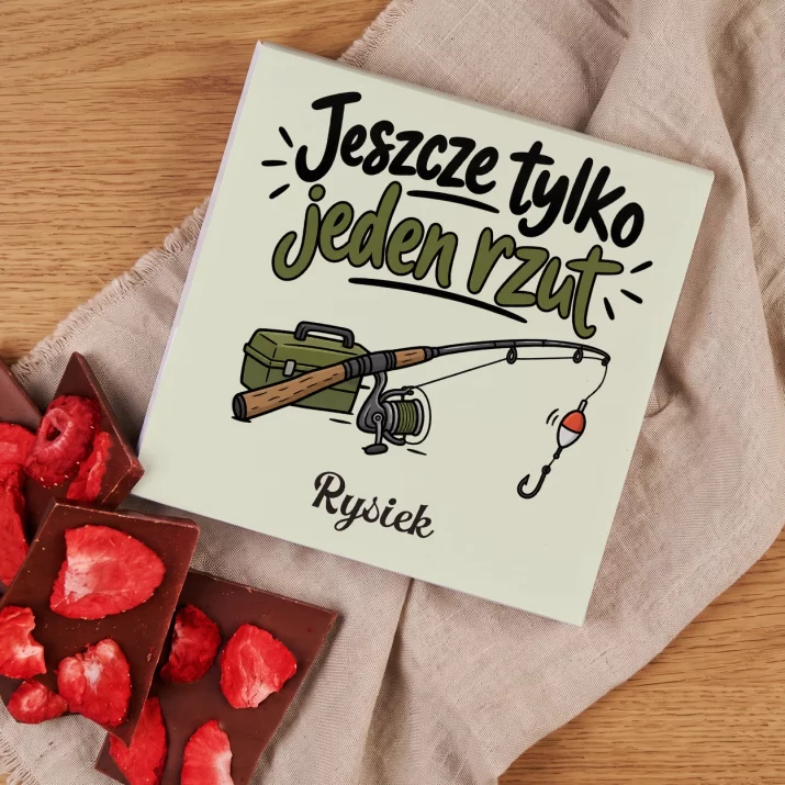 Czekolada z Truskawkami Dla Wędkarza Prezent Dla Mężczyzny: Jeszcze Tylko Jeden Rzut Czekolada z Truskawkami Dla Wędkarza Prezent Dla Mężczyzny: Jeszcze Tylko Jeden Rzut