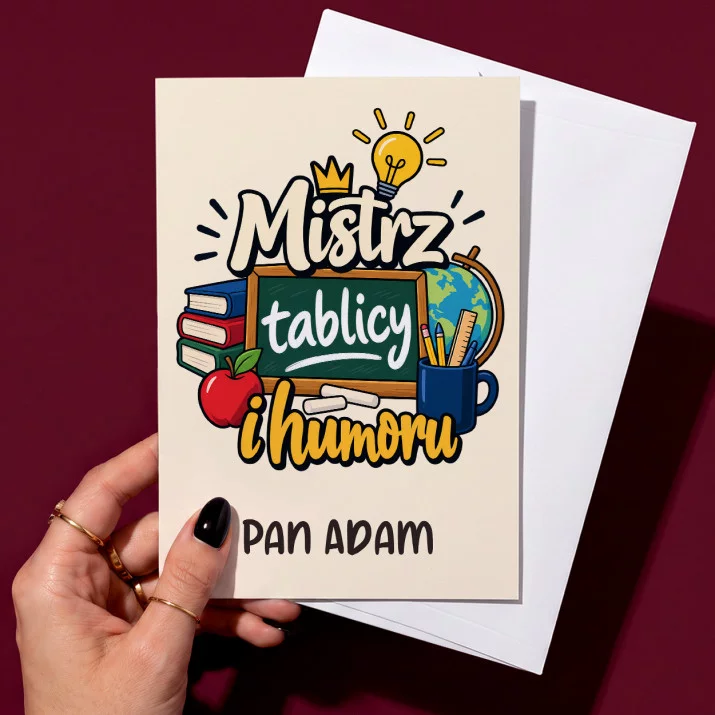 Kartka Personalizowana Na Dzień Nauczyciela Prezent Dla Nauczyciela Mężczyzny: Mistrz Tablicy I Humoru