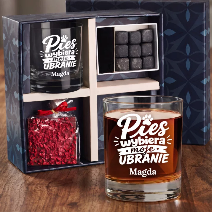 Zestaw Prezentowy Whisky Dla Psiary Dla Kobiety: Pies Wybiera Moje Ubranie
