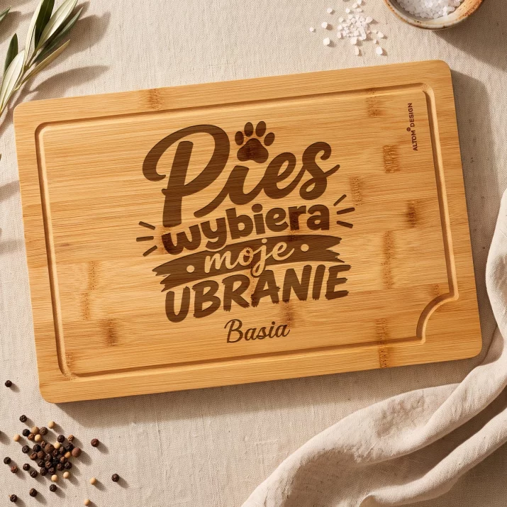 Deska Do Krojenia z Grawerem Dla Psiary Prezent Dla Kobiety: Pies Wybiera Moje Ubranie Deska Do Krojenia z Grawerem Dla Psiary Prezent Dla Kobiety: Pies Wybiera Moje Ubranie