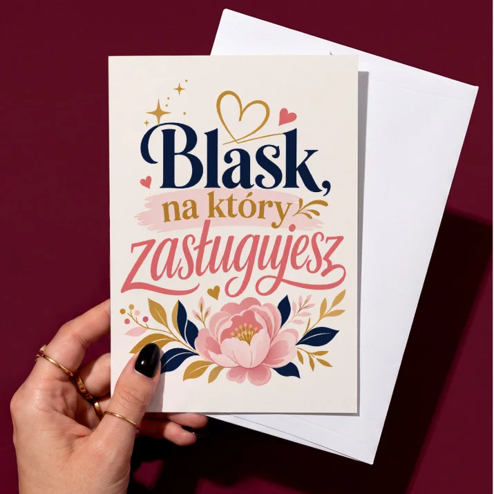 Kartka z Życzeniami Na Urodziny Dla Kobiety: Elegancki Blask Kartka z Życzeniami Na Urodziny Dla Kobiety: Elegancki Blask