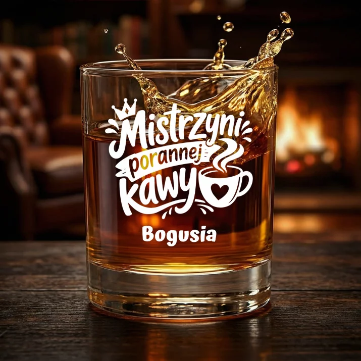 Szklanki Do Whisky z Grawerem Dla Koleżanki Z Pracy Prezent Dla Kobiety: Mistrzyni Porannej Kawy Szklanki Do Whisky z Grawerem Dla Koleżanki Z Pracy Prezent Dla Kobiety: Mistrzyni Porannej Kawy