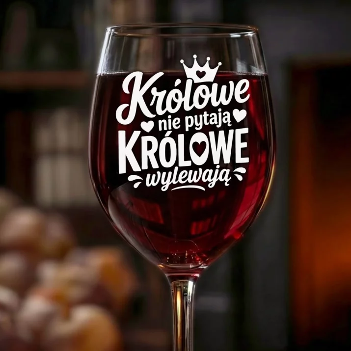 Kieliszek Do Wina Na Walentynki Prezent Na Rocznicę Dla Kobiety: Królowe Wylewają Kieliszek Do Wina Na Walentynki Prezent Na Rocznicę Dla Kobiety: Królowe Wylewają