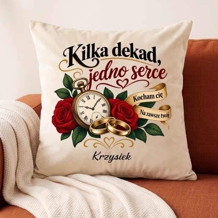 Poduszka Dekoracyjna Na 35 Rocznice Ślubu Prezent Na Walentynki Dla Mężczyzny: Kilka Dekad, Jedno Serce