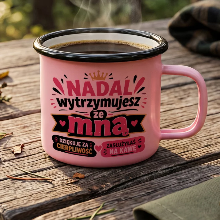 Kubek Emaliowany Na 2 Rocznice Ślubu Prezent Na Walentynki Dla Kobiety: Małżeński Humor Kubek Emaliowany Na 2 Rocznice Ślubu Prezent Na Walentynki Dla Kobiety: Małżeński Humor