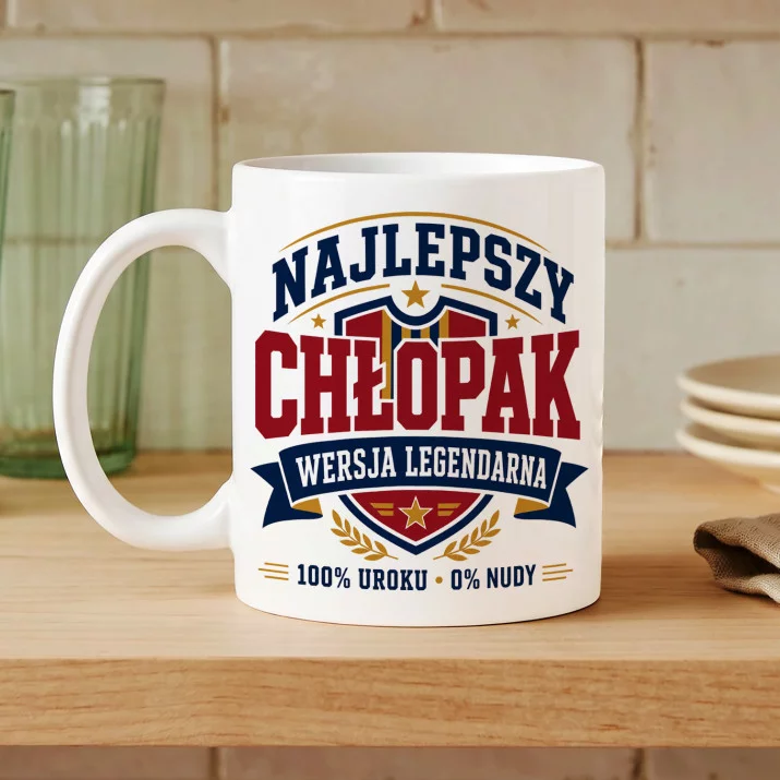 Kubek Z Nadrukiem Na Dzień Chłopaka Prezent Dla Chłopaka Mężczyzny: Chłopak Wersja Legendarna Kubek Z Nadrukiem Na Dzień Chłopaka Prezent Dla Chłopaka Mężczyzny: Chłopak Wersja Legendarna