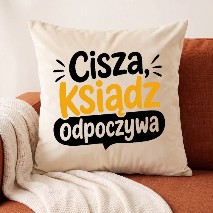 Poduszka Dekoracyjna Dla Księdza Prezent Dla Mężczyzny: Drzemka Po Mszy Poduszka Dekoracyjna Dla Księdza Prezent Dla Mężczyzny: Drzemka Po Mszy