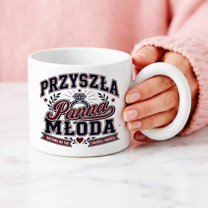 Kubek Z Okrągłym Uchem Dla Przyszłej Panny Młodej Prezent Na Ślub Dla Kobiety: Botaniczna Elegancja Kubek Z Okrągłym Uchem Dla Przyszłej Panny Młodej Prezent Na Ślub Dla Kobiety: Botaniczna Elegancja