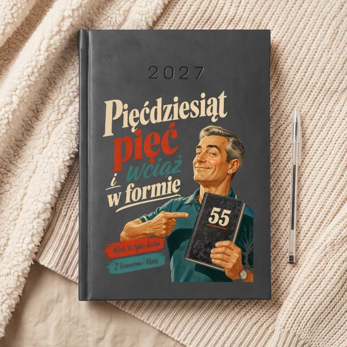 Kalendarz Książkowy A5 2027 Na 55 Urodziny Prezent Dla 55 Latka Mężczyzny: Retro Humor Męski Kalendarz Książkowy A5 2027 Na 55 Urodziny Prezent Dla 55 Latka Mężczyzny: Retro Humor Męski