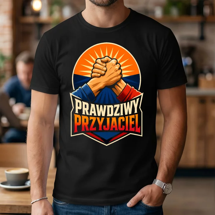 Koszulka Męska Dla Przyjaciela Prezent Dla Mężczyzny: Prawdziwy Przyjaciel