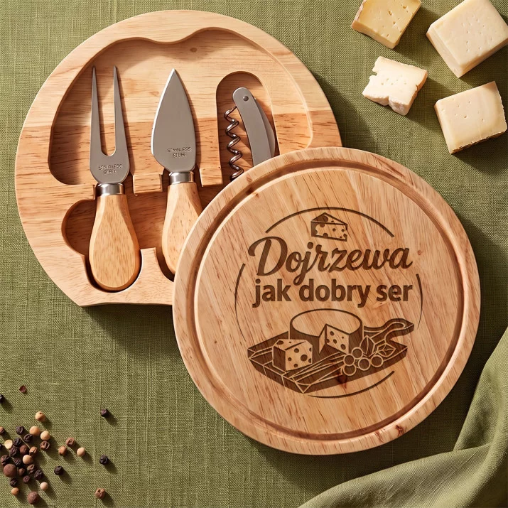 Deska Do Serów Z Grawerem Na 90 Urodziny Prezent Dla Mężczyzny: Dojrzewająca Klasa