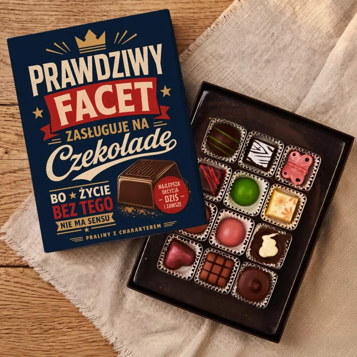 Czekoladki Na Święta Prezent Dla Mężczyzny: Prawdziwy Facet Czekolada Czekoladki Na Święta Prezent Dla Mężczyzny: Prawdziwy Facet Czekolada