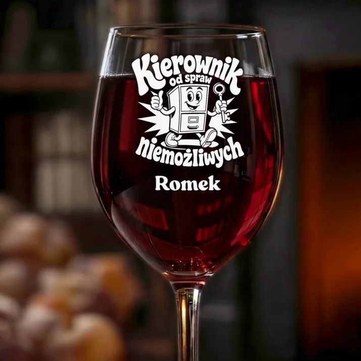 Kieliszek Do Wina z Grawerem Dla Kierownika Prezent Dla Mężczyzny: Kierownik Od Spraw