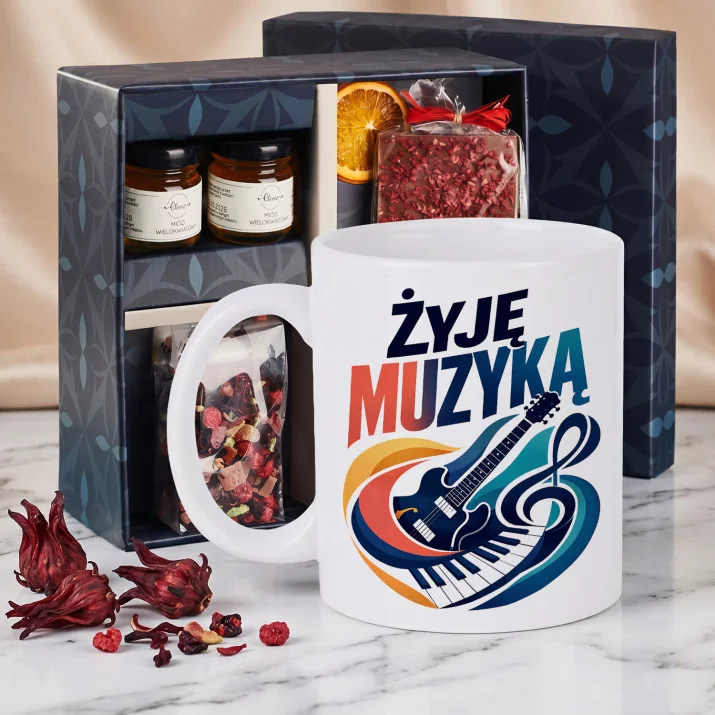 Zestaw Prezenowy Z Kubkiem Dla Muzyka: Żyje Muzyką Zestaw Prezenowy Z Kubkiem Dla Muzyka: Żyje Muzyką