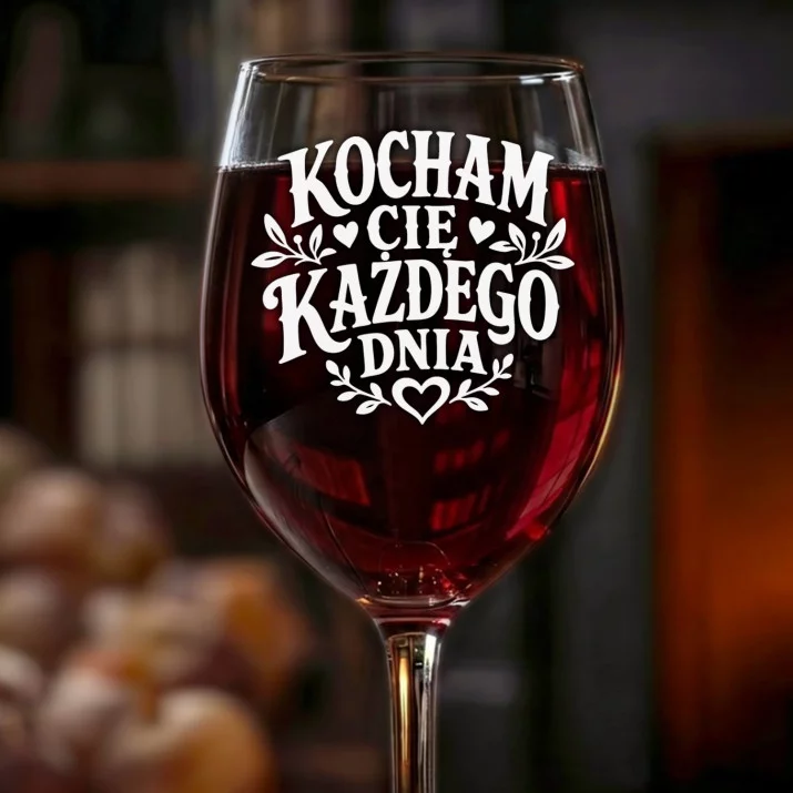Kieliszek Do Wina Na Rocznicę Prezent Na Walentynki Dla Kobiety: Kocham Cię Każdego Dnia Kieliszek Do Wina Na Rocznicę Prezent Na Walentynki Dla Kobiety: Kocham Cię Każdego Dnia