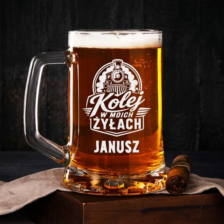 Kufel Personalizowany z Grawerem Dla Miłośnika Kolei Prezent Dla Mężczyzny: Kolejowy Herb Kufel Personalizowany z Grawerem Dla Miłośnika Kolei Prezent Dla Mężczyzny: Kolejowy Herb