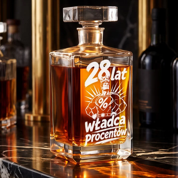 Karafka Do Whisky z Grawerem Dla 28 Latka Prezent Na 25 Urodziny: 28 Lat Władca Procentów Karafka Do Whisky z Grawerem Dla 28 Latka Prezent Na 25 Urodziny: 28 Lat Władca Procentów