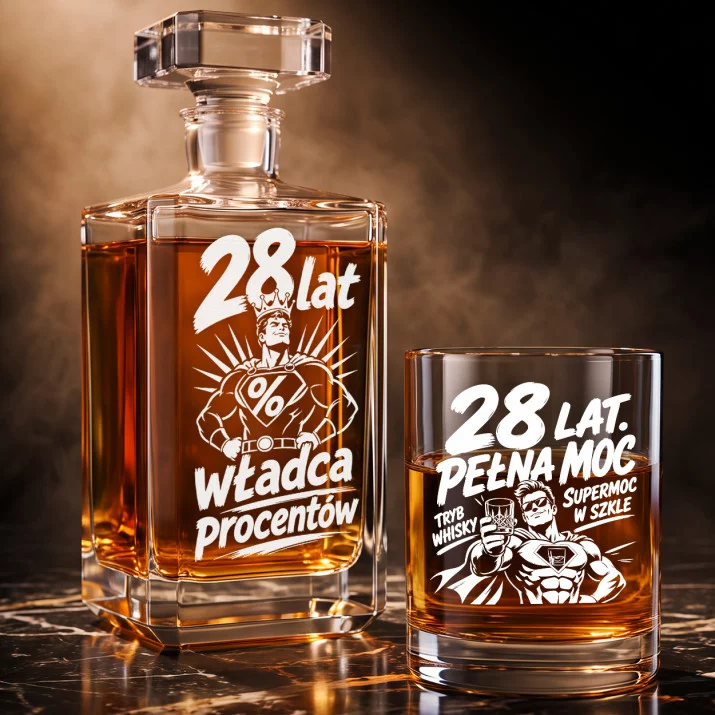 Zestaw Do Whisky Dla 28 Latka Prezent Na 25 Urodziny Dla Mężczyzny: 28 Lat Władca Procentów