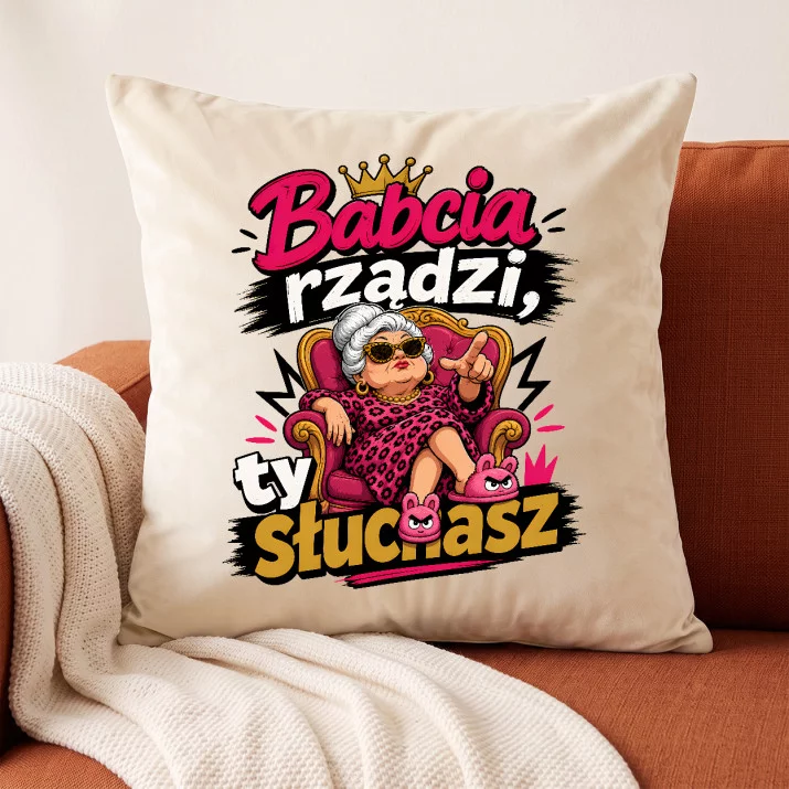 Poduszka Dekoracyjna Dla Babci Prezent Na Dzień Babci Dla Kobiety: Królowa Kanapy