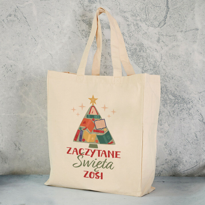 Zaczytane święta - Torba Bawełniana z Nadrukiem