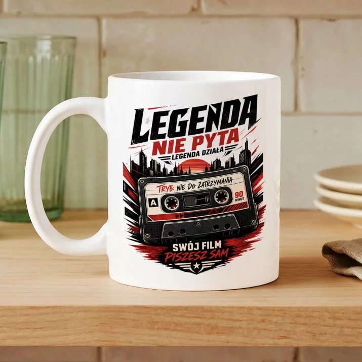 Kubek Z Nadrukiem Dla Znajomego Prezent Dla Mężczyzny: Legenda Nie Pyta Kubek Z Nadrukiem Dla Znajomego Prezent Dla Mężczyzny: Legenda Nie Pyta