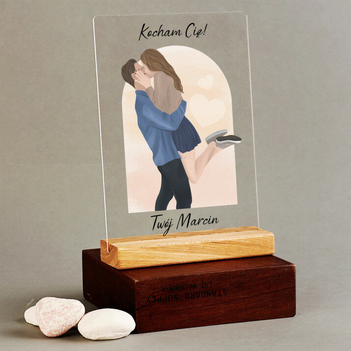 Zakochana para - Wydruk na szkle akrylowym z podstawką Zakochana para - Wydruk na szkle akrylowym z podstawką