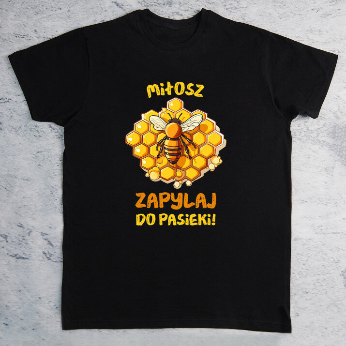 Zapylaj do pasieki - Czarna koszulka męska