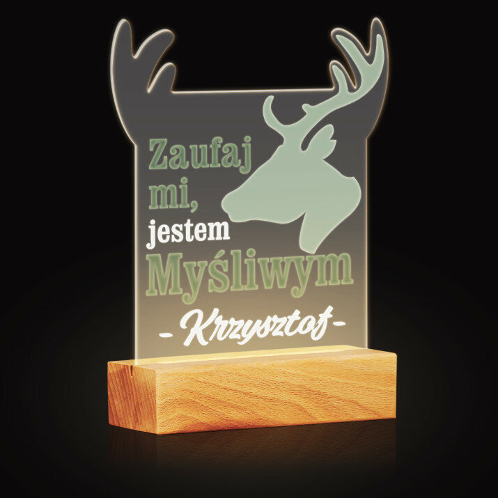 Zaufaj mi, jestem myśliwym - Lampka LED jeleń