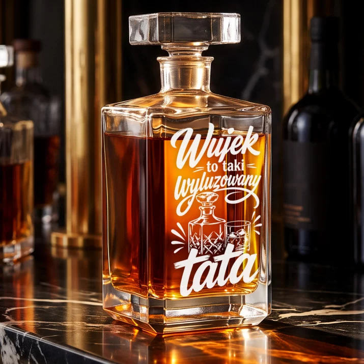 Karafka Do Whisky z Grawerem Dla Wujka Prezent: Wujek To Taki Wyluzowany Tata