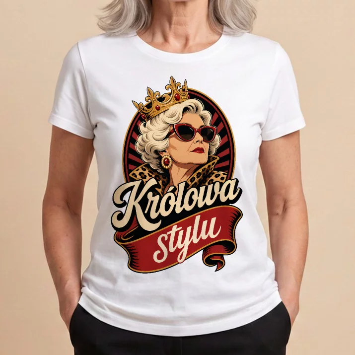 Koszulka Damska Biała Na 80 Urodziny Prezent Dla Kobiety: Złota Retro Elegancja