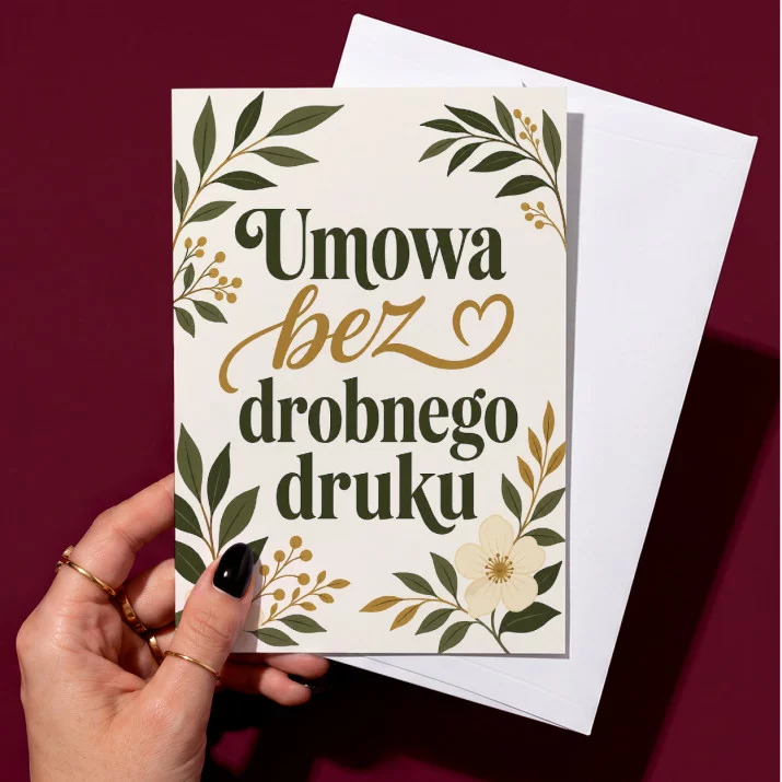 Kartka z Życzeniami Na Rocznicę Ślubu Na Walentynki Dla Pary: Botaniczny Duet