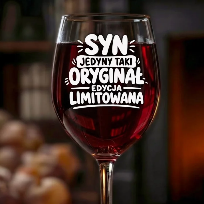 Kieliszek Do Wina Dla Syna Prezent Dla Mężczyzny: Syn Oryginał Limitowany Kieliszek Do Wina Dla Syna Prezent Dla Mężczyzny: Syn Oryginał Limitowany