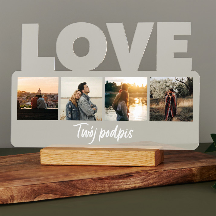 Zdjęcia i podpis - Wydruk na szkle akrylowym love