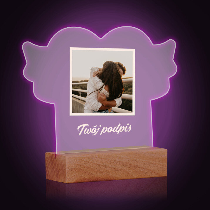 Zdjęcie i podpis - Lampka LED serce