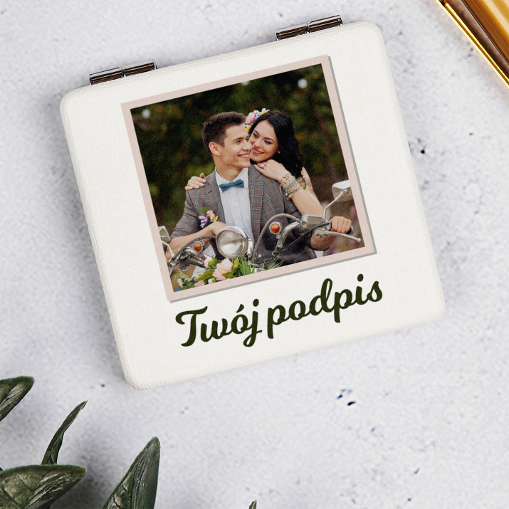Zdjęcie + podpis - Lusterko kieszonkowe