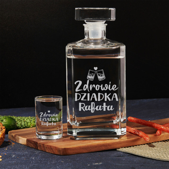zdrowie dziadka - Zestaw karafka i kieliszki do wódki