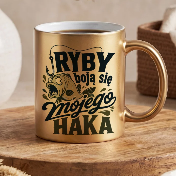 Złoty Kubek Dla Rybaka Prezent Dla Mężczyzny: Wędkarski Humor Vintage