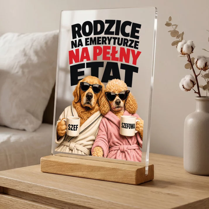 Druk Na Szkle Dla Rodziców Prezent Dla Pary: Rodzice Na Pełny Etat