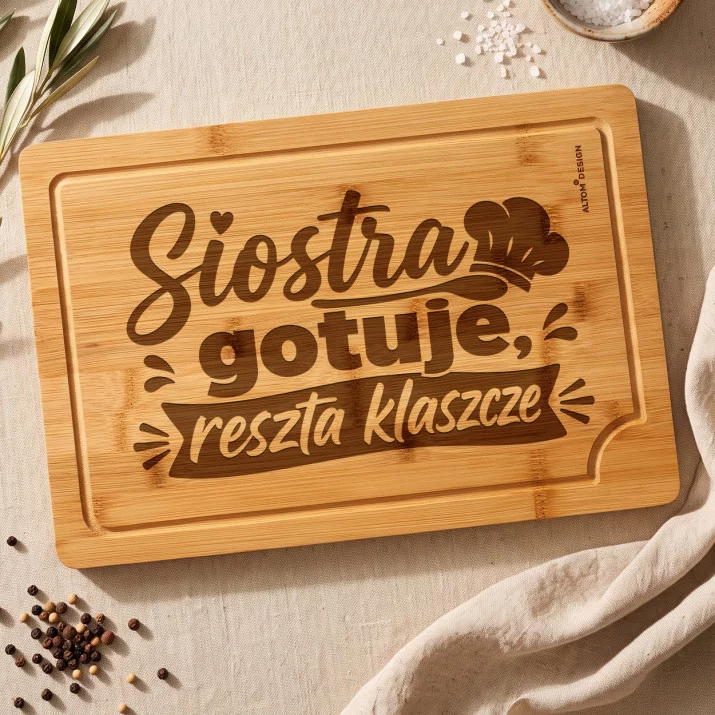 Deska Do Krojenia Dla Siostry Prezent Dla Kobiety: Siostrzany Aplauz Deska Do Krojenia Dla Siostry Prezent Dla Kobiety: Siostrzany Aplauz