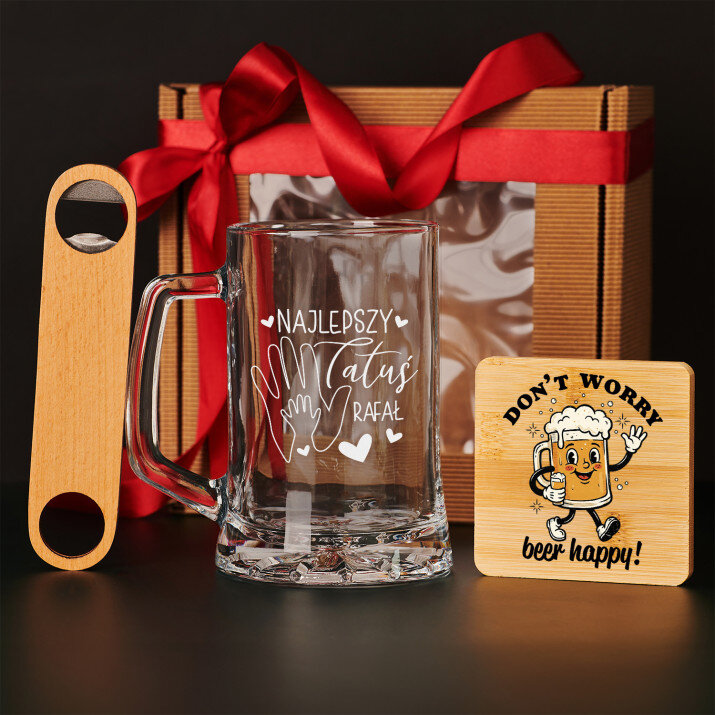 Zestaw prezentowy dla najlepszego tatusia z kuflem i otwieraczem Zestaw prezentowy dla najlepszego tatusia z kuflem i otwieraczem