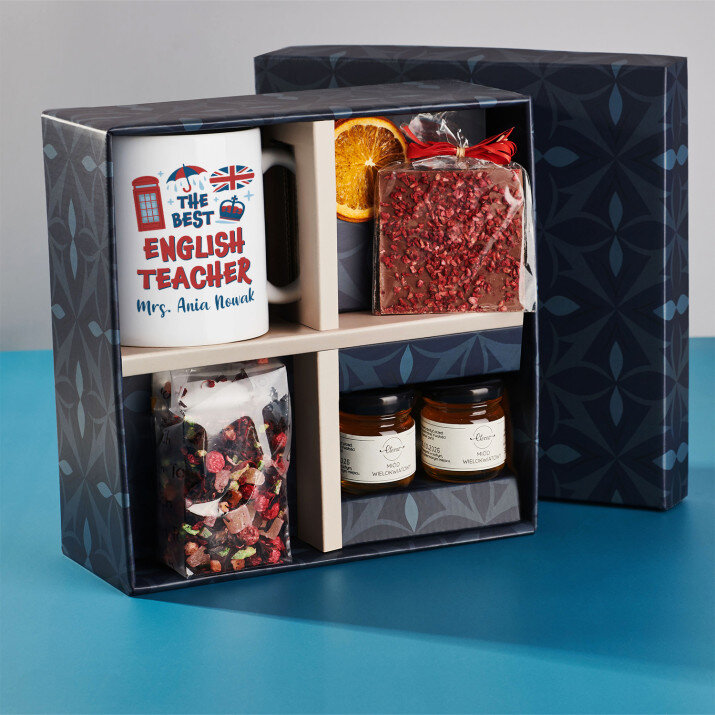 Zestaw prezentowy Dla nauczyciela angielskiego z kubkiem i herbatą