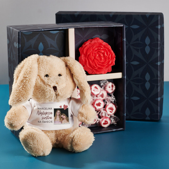 Zestaw prezentowy dla siostry z pluszakiem Zestaw prezentowy dla siostry z pluszakiem