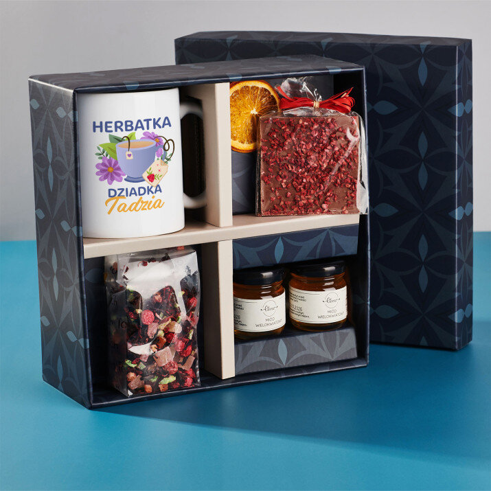 Zestaw prezentowy na dzień dziadka z kubkiem i herbatą