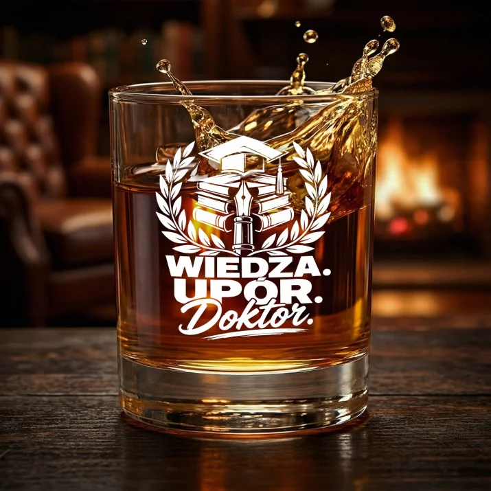 Szklanka Do Whisky Na Obronę Doktoratu Prezent Dla Mężczyzny: Wiedza. Upór. Doktor. Szklanka Do Whisky Na Obronę Doktoratu Prezent Dla Mężczyzny: Wiedza. Upór. Doktor.
