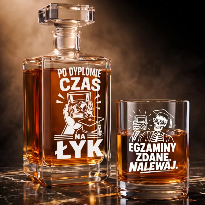 Zestaw Do Whisky Dla Absolwenta Prezent Dla Mężczyzny: Po Dyplomie Czas Na Łyk Zestaw Do Whisky Dla Absolwenta Prezent Dla Mężczyzny: Po Dyplomie Czas Na Łyk