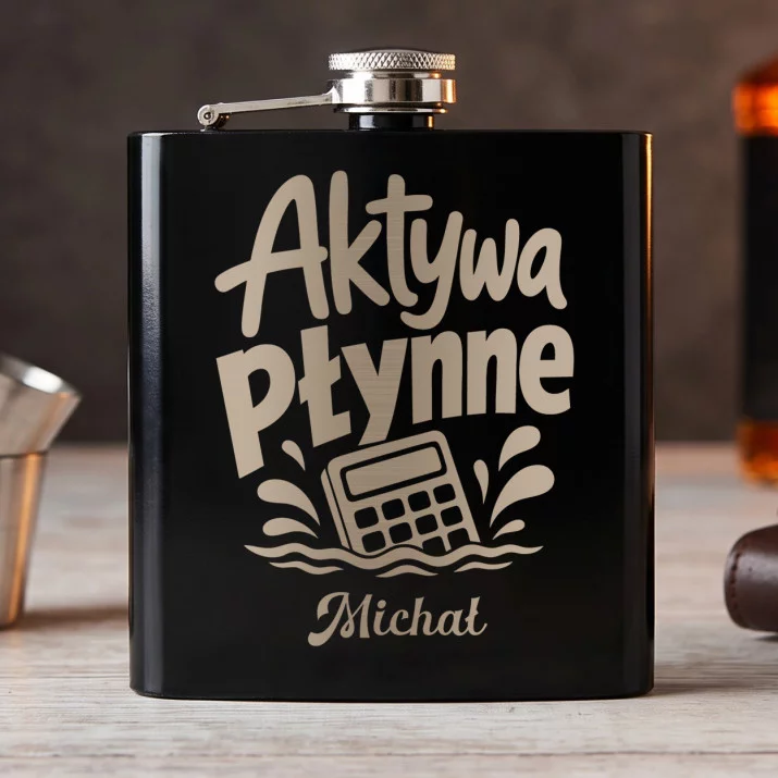 Piersiówka Z Grawerem Dla Księgowego Prezent Dla Mężczyzny: Aktywa Płynne